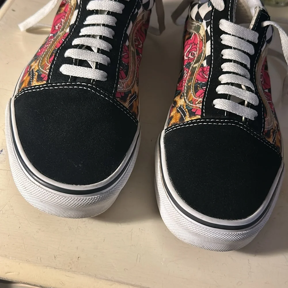 Vans Old Skool Rose Animal Check Sneakers M8.5 W10 - Picture 2 of 11